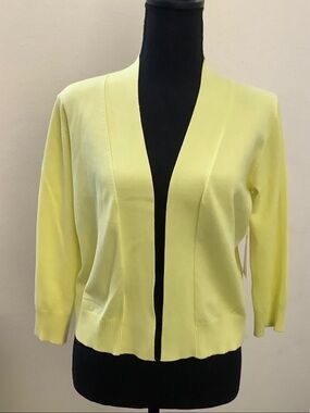 Cielo Lightweight Open-Front Cardigan in Pale Yellow